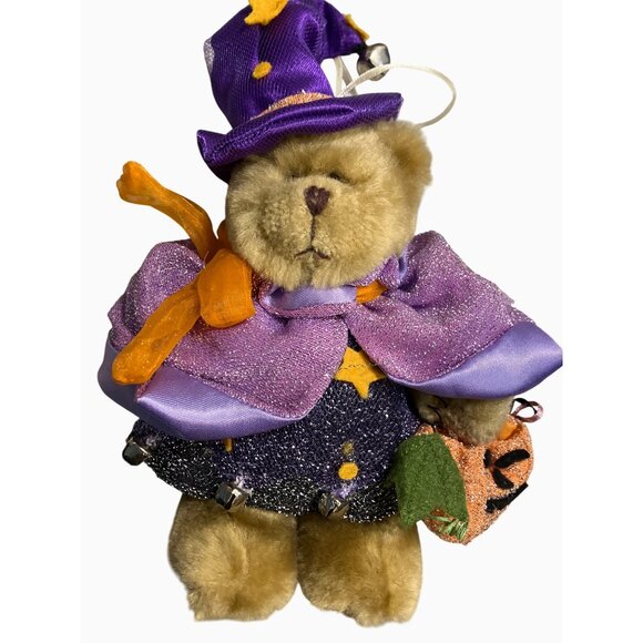 Halloween Teddy Bear Plush With Purple Witch Outfit and Hat - Picture 3 of 10